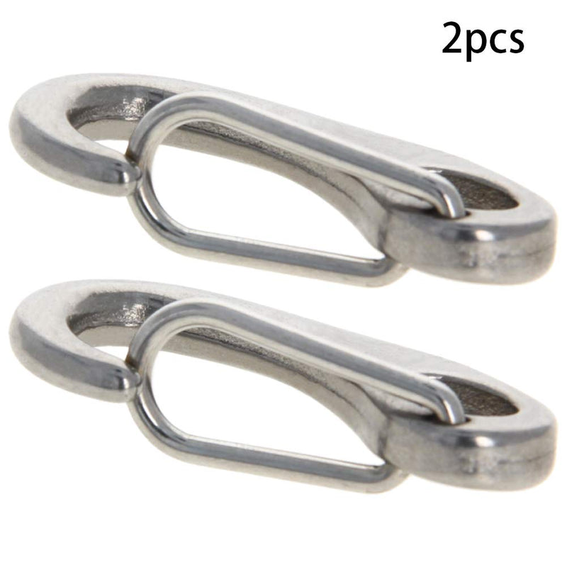 MroMax Carabiner Snap Hook, 304 Stainless Steel Spring Gate Snap Hook Clip 40mm/1.57" Length Marine Grade Lobster Claw, 2pcs - LeoForward Australia