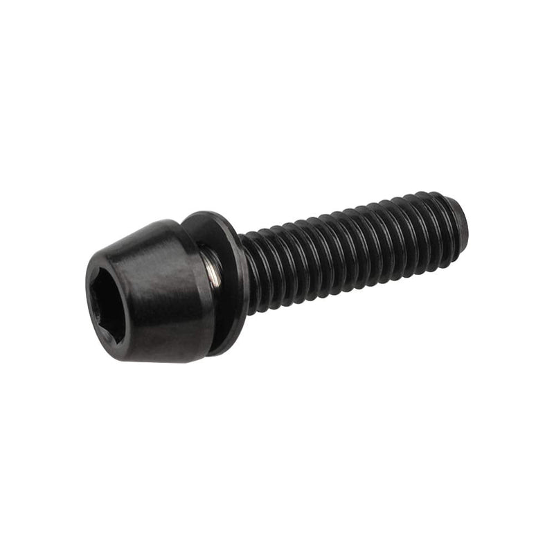  [AUSTRALIA] - Wanyifa Titanium Ti Allen Hex M5x16 18mm Tapered Head Bolt with Washer Screw for Bicycle Stem Parts Pack of 6 (Black, M5x18mm) Black