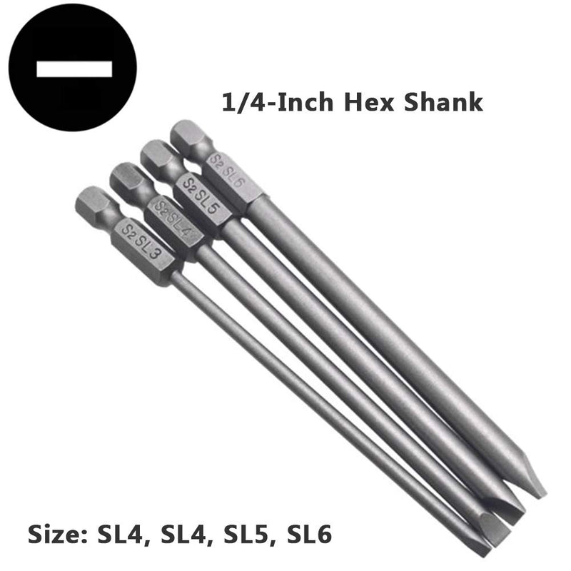  [AUSTRALIA] - Yakamoz 16Pcs 4-in-1 Multi Long Magnetic Screwdriver Bit Set with 1/4" Hex Shank Drill Screw Driver Bits Power Tools Kit (Hex Head Allen Wrench, Torx Security, Cross Phillips & Flat Head Slotted Tip)