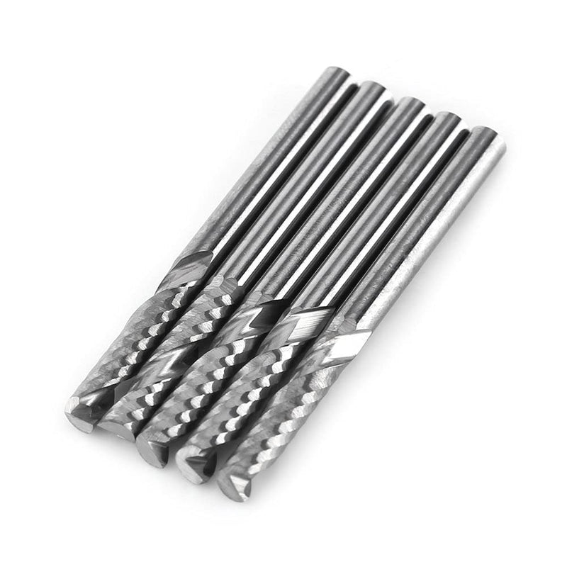  [AUSTRALIA] - End Mill, 5PCS 1/8 Inch Shank 3.175mm x 12mm Carbide Flat End Mill CNC Milling Cutter Flute for Wood Aluminum Steel Titanium