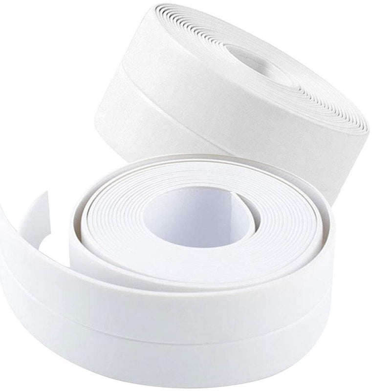  [AUSTRALIA] - 2 Pack Tape Caulk Strip, PVC Self Adhesive Caulking Sealing Tape for Kitchen Sink Toilet Bathroom Shower and Bathtub, 1-1/2" x 11' White White 2PCS