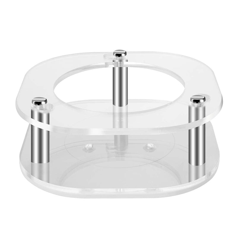  [AUSTRALIA] - Geekria Acrylic Clear Case Compatible with 2019 Echo Dot (3rd Gen) Smart Speaker with Clock, Ceiling Wall Mount Speaker Stand Stable Guard Holder (Rounded Square) Rounded Square