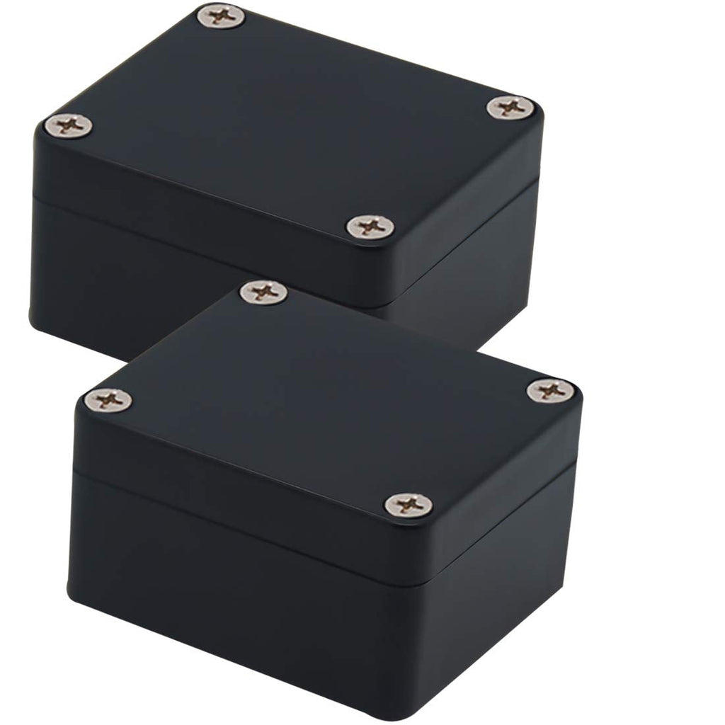  [AUSTRALIA] - Zulkit Waterproof Plastic Project Box ABS IP65 Electrical Junction Box Enclosure Black 2.48 x 2.28 x 1.38 inch (63 x 58 x 35mm) (Pack of 2) 2.48" x 2.28'' x 1.38''(Pack of 2)