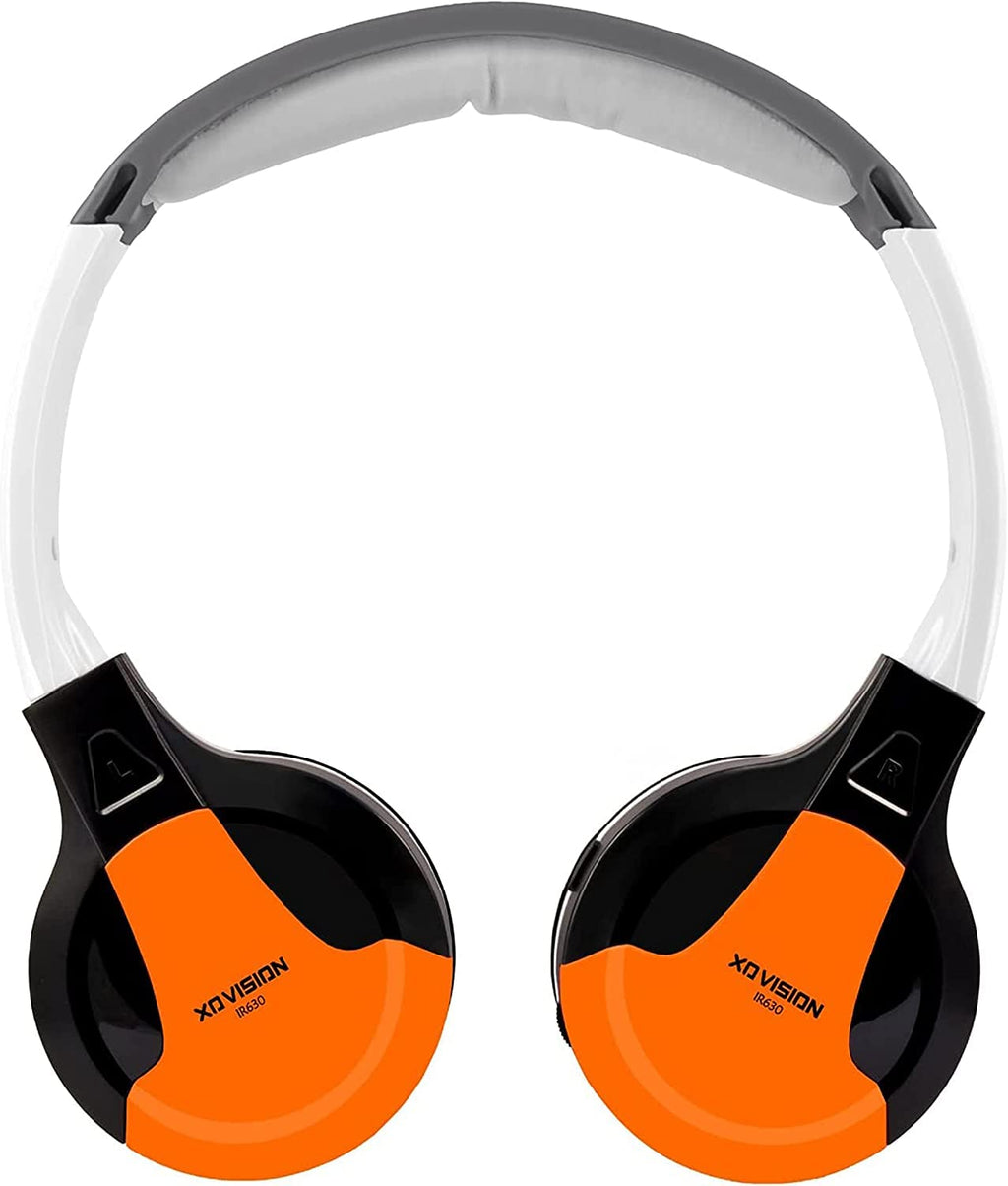  [AUSTRALIA] - XO Vision IR630OR Universal IR Wireless Foldable Headphones - Orange Wireless Bluetooth-Enabled Lightweight Portable for iPhone, Car, Kids Wireless Headphones for Universal Car Entertainment System