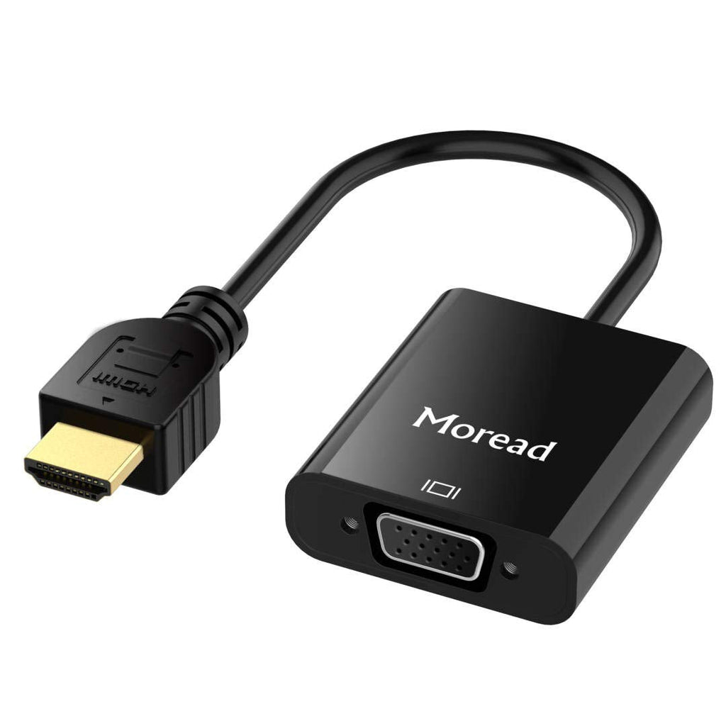  [AUSTRALIA] - Moread HDMI to VGA with Audio, Gold-Plated Active HDMI to VGA Adapter (Male to Female) with Micro USB Power Cable & 3.5mm Audio Cable for PS4, MacBook Pro, Mac Mini, Apple TV and More - Black 1