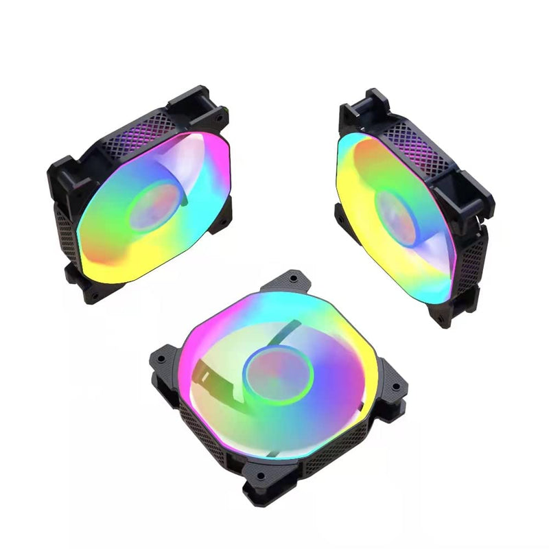  [AUSTRALIA] - G1 1 RGB 120mm Fan, 3-Pack Lighting Controller, PWM Control Computer case, ARGB Remote Control, programmable Lighting Effect, Space Light Effect with axial Circulation, Black Fan Frame