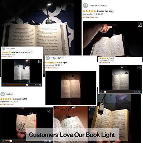  [AUSTRALIA] - Book Light, PERFECTDAY 12 LED USB Rechargeable Reading Light with 3-Level Brightness for Eye Protection Night Reading Lamp