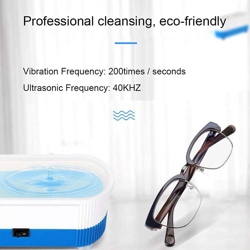  [AUSTRALIA] - Jiawu Ultrasonic Cleaner, Portable Cleaner Machine with Strong Power Suckers and Transparent Top Cover, Professional High Efficient Cleaning Machine for Jewelry, Glasses, Watches, Rings