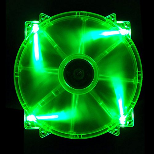  [AUSTRALIA] - APEVIA CF20SL-UGN 200mm SILENT Green LED Case Fan with 3Pin & 4Pin Connectors