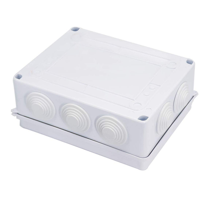  [AUSTRALIA] - Zulkit Junction Box ABS Plastic Dustproof Waterproof IP65 Universal Electrical Boxes Project Enclosure White 7.9 x 6.1 x 3.1 inch (200 x155 x 80mm) 7.9"x 6.1" x 3.1" With Holes