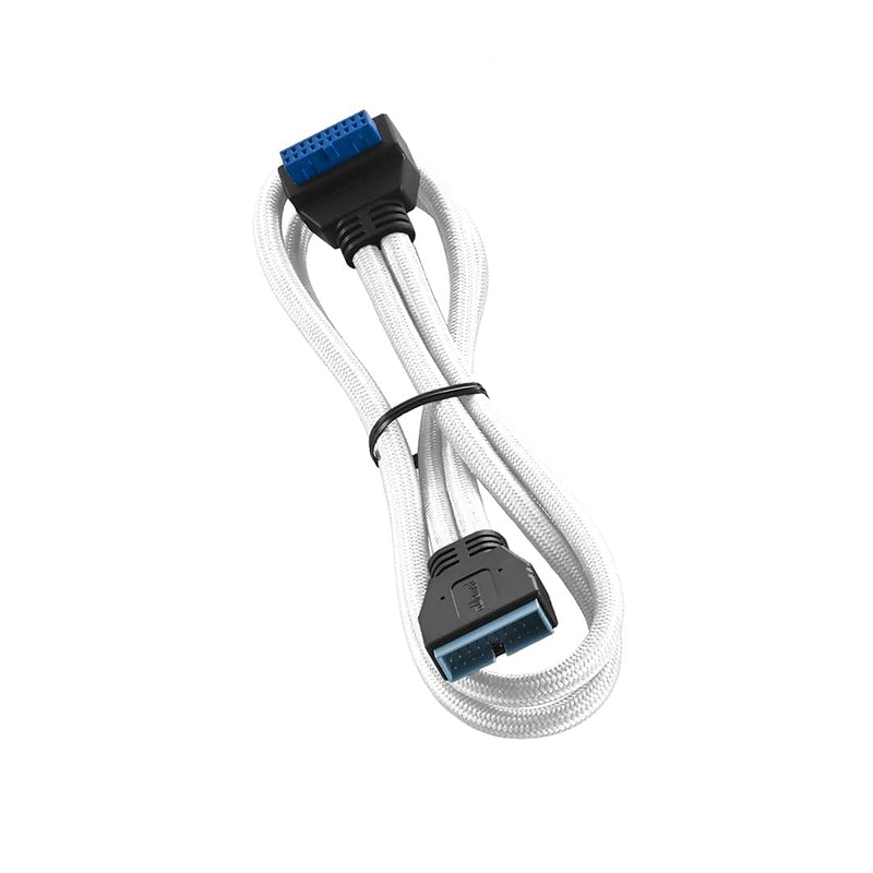  [AUSTRALIA] - CableMod ModFlex Sleeved Right Angle Internal USB 3.0 Cable (White, 50cm) White