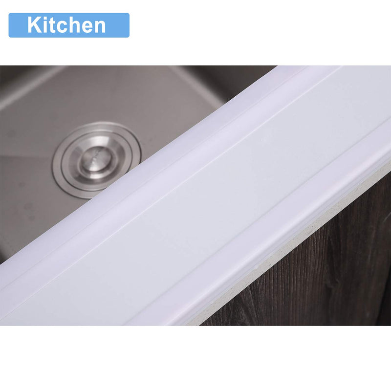  [AUSTRALIA] - 2Pcs Caulk Strip, 1.5" x 10.5Ft Self Adhesive Caulking Tape, PVC Adhesive Caulk Sealing Tape for Kitchen Bathtub Shower Toilet White