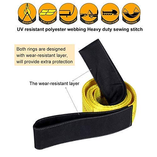  [AUSTRALIA] - Lift Sling Straps, JCHL 6.5'X2" Heavy Duty Flat Eye Lift Sling 13,000 lbs Capacity Lifting Straps Nylon Tree Saver Recovery Strap Web Sling Winch Strap 2-Pack