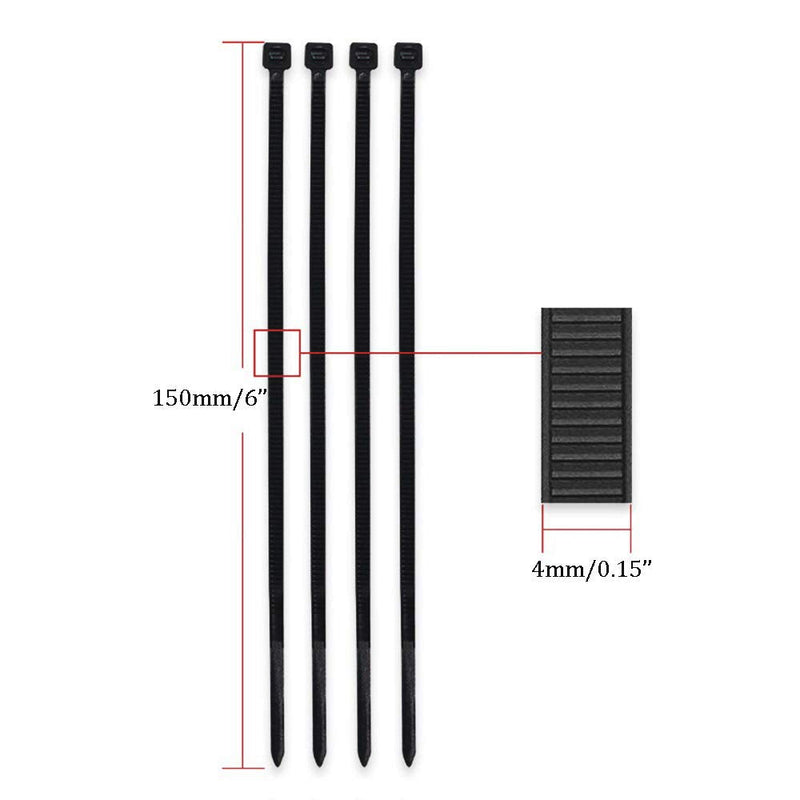  [AUSTRALIA] - 4x150MM Self Locking Nylon Cable Ties, 6” Standard Zip Tie Wire Strap Fastener, 500Pcs