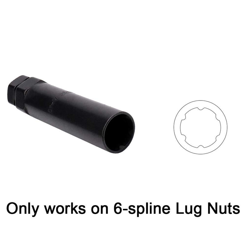IRONTEK 6 Point Spline Tuner Socket Key Tool for Six-Spline Drive Socket Lug Nut Tool Key Replacement 17.6mm Inner Diameter Compatible with 19mm (3/4") & 21mm (13/16") Hex Lug Nuts 2 PCS - LeoForward Australia