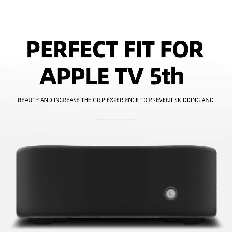 AWINNER Protective Case Compatible for Apple TV 4K 5th / 4th - [Anti Slip] Shock Proof Silicone Cover for Apple TV (Black) Black - LeoForward Australia