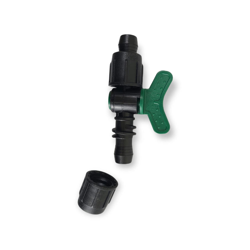  [AUSTRALIA] - USA Made - 5 Pack Premium 1/2 Inch Drip Tape Irrigation Tubing 16mm Shut Off Valve Universal Perma-Loc Connector Barbed Locking Fitting - Fits All Brands Rainbird, Netafim, Etc. 16mm