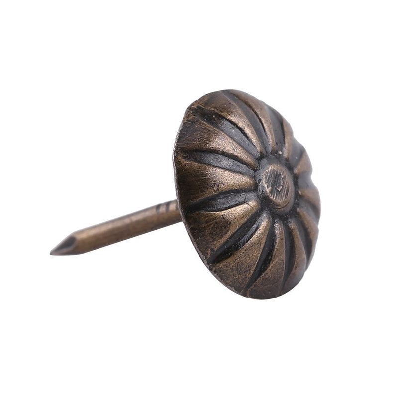  [AUSTRALIA] - Upholstery Nail Tack Stud, 100Pcs Metal Antique Chrysanthemum Nails Upholstery Nails Tacks Strips Clavos Decorative Tack Pushpins Doornail for Wood Furniture Decor (Daisy Nailhead 10x14mm)