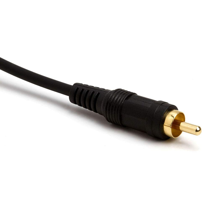 Cmple - 6ft Black Audio Cable 3.5mm 1/8 inch Mono Male to RCA Mono Male Connectors (Gold Plated) - 6 Feet - LeoForward Australia