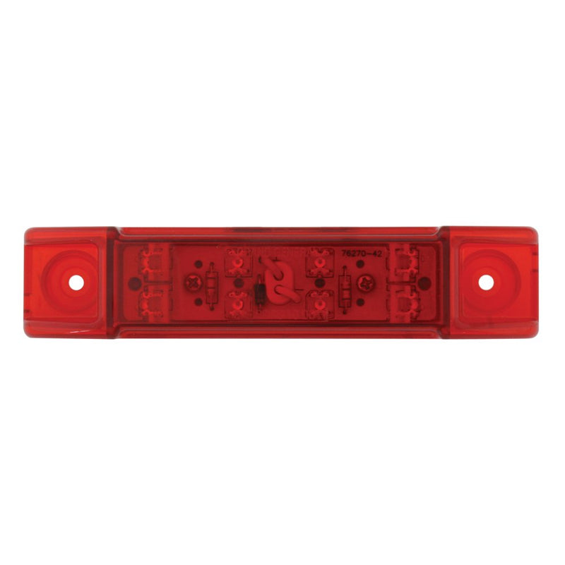  [AUSTRALIA] - Grand General 76262 Red Rectangular Wide Angle 8 LED Marker/Clearance Light with Red Lens Red/Red Light Only