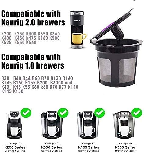 6 PCS Reusable Coffee Filter Capsules for Keurig K- PLUS Refillable K Cupsules 2.0 1.0 Small Coffee Pod Single Reuable Coffee Capsules (Black/6) - LeoForward Australia