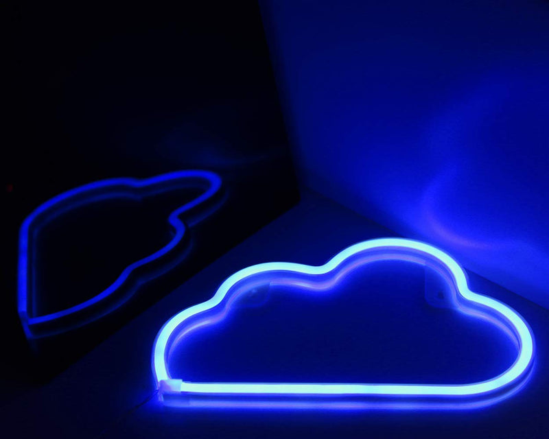  [AUSTRALIA] - MYGOTO Blue Cloud Neon Light Wall Decor Neon Signs for Bedroom Kids with Table Stand Battery and USB Powered Night Light Home Decoration Bedroom Party Decoration (Blue Cloud)