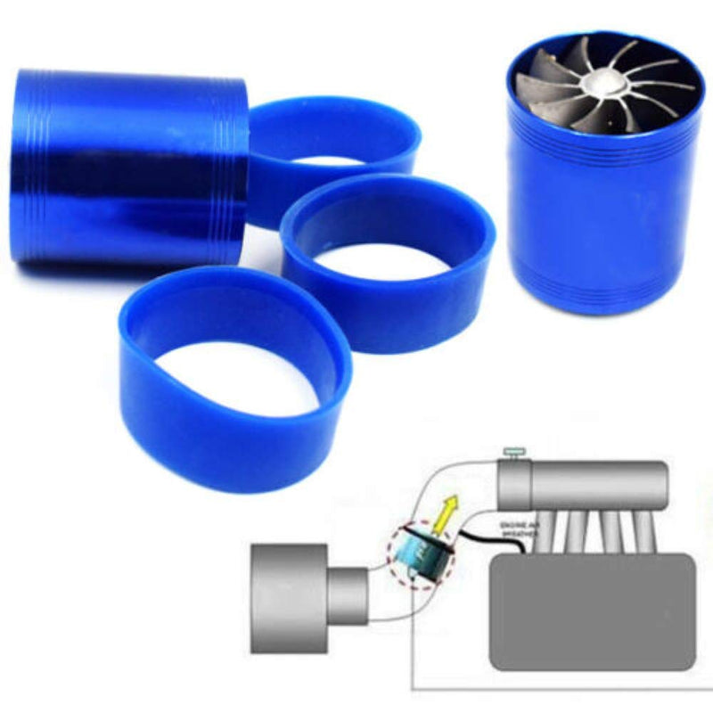  [AUSTRALIA] - Hot-Sell Double Turbine Turbo Air Intake Gas Fuel Saver Fan Supercharger
