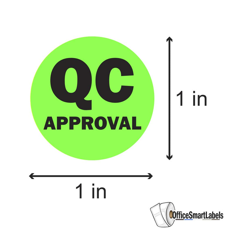 1200 Labels - QC Approval Stickers for Quality Control Inventory Warehouse (1 Inch, Green - 4 Rolls) - LeoForward Australia