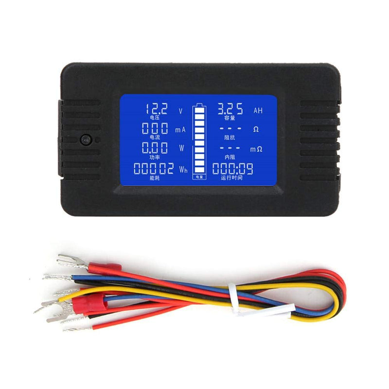 [AUSTRALIA] - Fafeicy PZEM-015 Multifunctional Battery Meter, Battery Measurement Voltage, Power Energy Capacity Impedance Tester, 9 sets of measurement parameters can be displayed at the same time (015) 015