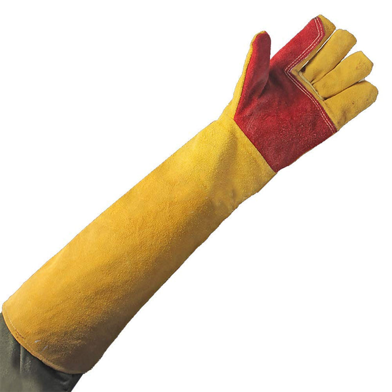  [AUSTRALIA] - 23.6" Inch Long Sleeves Welding Safety Gloves, Cotton Lined And Kevlar Stitching Welders Gauntlets Wood Burners Accessories Gloves, Heat Resistant Stove Fire And Barbecue Gloves (23.6 Inches)