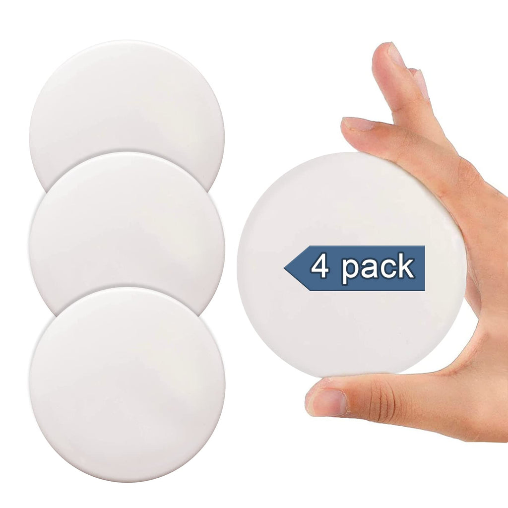  [AUSTRALIA] - Door Stopper Wall Protector 4 PCS 3.15", Larger Silicone Door Handle Bumper, Wall Protectors with Self Adhesive Sticker for Protecting Wall Large Size 3.15" (4 PCS) White