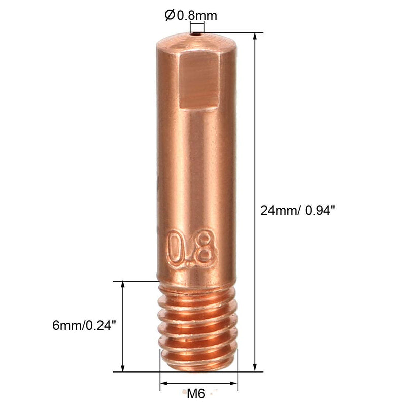  [AUSTRALIA] - uxcell MIG Tip 0.8mm Welding Contact Tips for Binzel 15AK MIG Welding Pack of 10