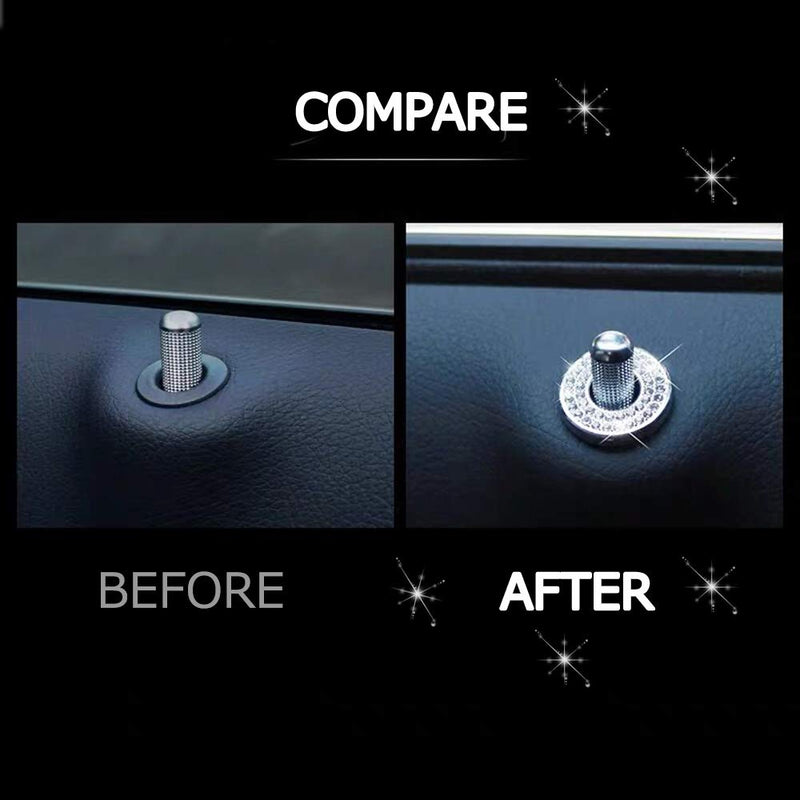 Bling Inner Car Door Lock Auto Shiny Sparkles Car Door Lock Stickers for C Class Accessories White - LeoForward Australia