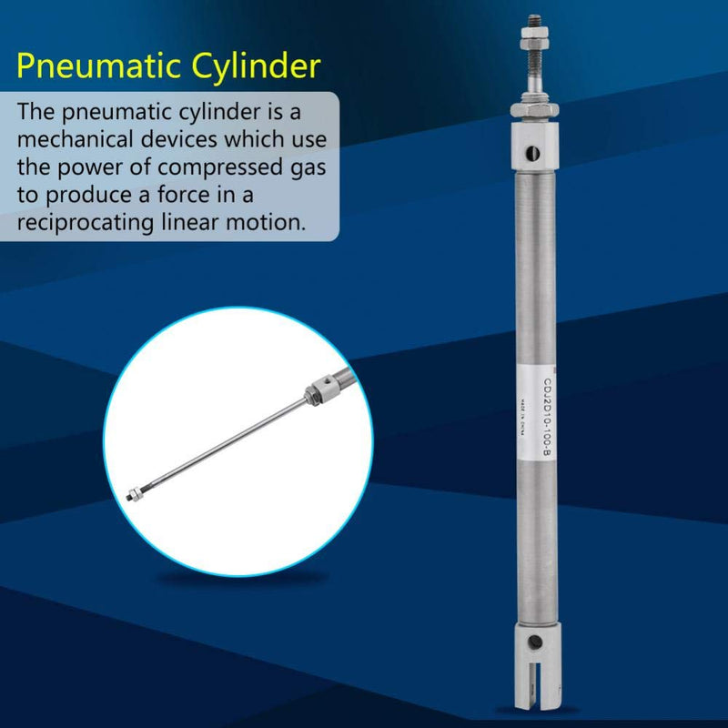  [AUSTRALIA] - CDJ2D10-100-B Pneumatic Mini Slim Air Cylinder 10mm Diameter 100mm Stroke Double-Acting Stainless Steel