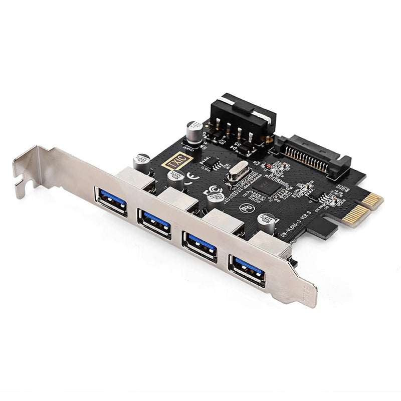  [AUSTRALIA] - JSER 4 Ports PCI-E to USB 3.0 HUB PCI Express Expansion Card Adapter 5Gbps for Motherboard