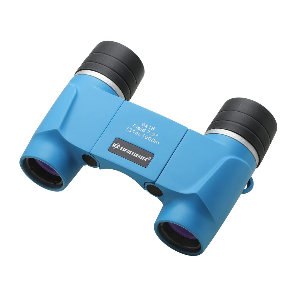  [AUSTRALIA] - BRESSER 6x18 Compact Binoculars for Kids Blue