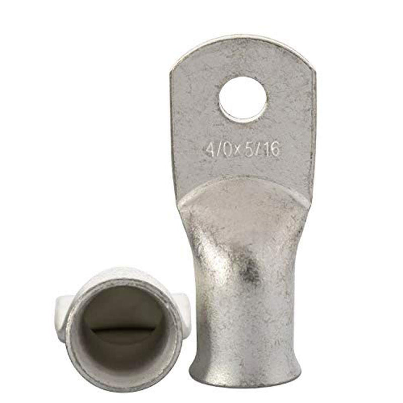 [AUSTRALIA] - 10PCS Heavy Duty Tinned Copper Wire Lugs 4/0 AWG Battery Cable Ends Tubular Bare Copper Eyelets Ring Terminal Connectors Marine Grade Wire Lugs Connectors (4/0 AWG -5/16''Ring/Eye) 4/0 AWG - 5/16''Ring