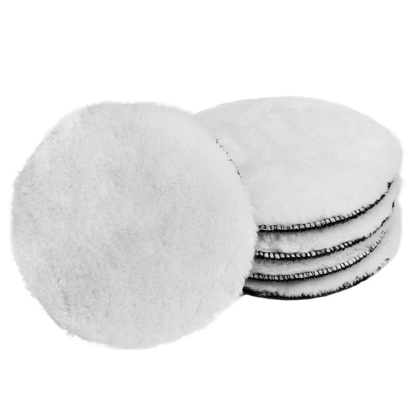  [AUSTRALIA] - TONGTU 7 Pcs 6 Inch Polishing Buffer Wool and Wheel Polishing Pad Woolen Polishing Waxing Pads Kits with M14 Drill Adapter