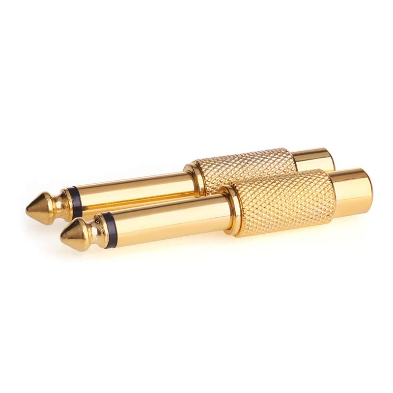 1/4 to RCA, NANYI- RCA to 1/4 Adapter RCA Female to 6.35mm 1/4 inch Male Mono TS Interconnect Audio Adapter Conversion Plug Adaptor Gold Plated-4 Pack 6.35M-RCA F-Gold-4Pack - LeoForward Australia