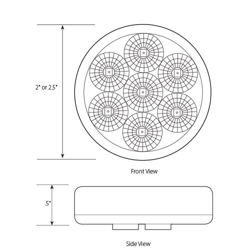  [AUSTRALIA] - Grand General 76661 Amber 2-1/2" Low Profile Spyder 7-LED Marker/Clearance Light Amber/Clear Light Only