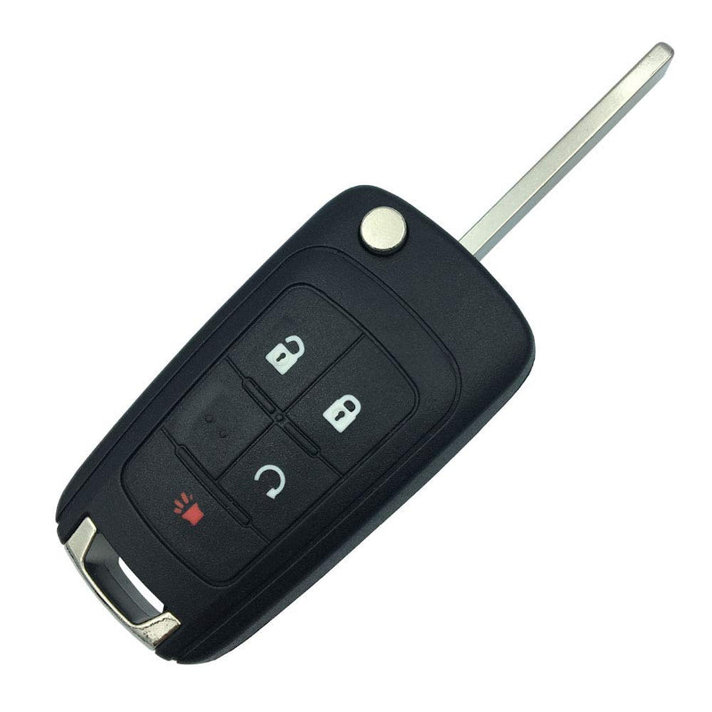  [AUSTRALIA] - Key Fob Keyless Entry Remote Flip Key Shell Case & Pad fits Chevrolet 2010-2017 Equinox/2012-2017 Sonic/2015-2017 Trax/GMC 2010-2017 Terrain