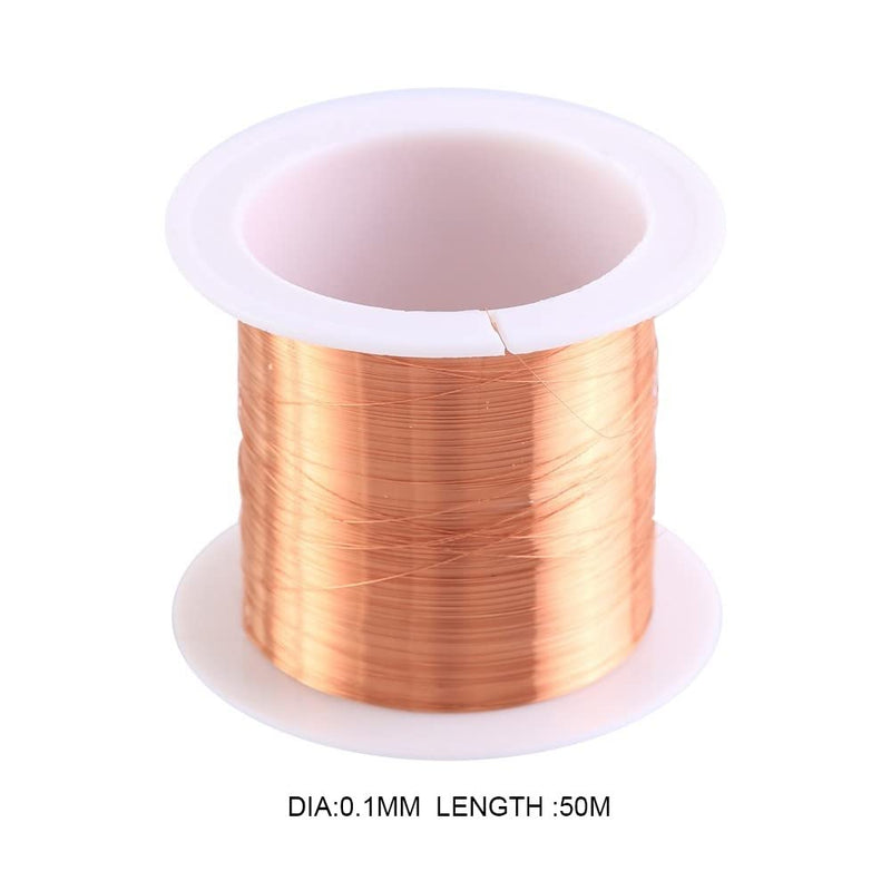  [AUSTRALIA] - 0.1mm Copper Wire, 50m Enameled Magnet Winding Wire High Temperature Resistance Craft Wire for Transformers Inductors