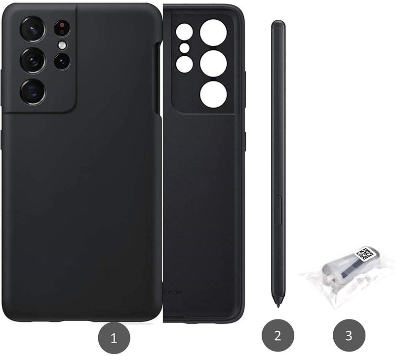  [AUSTRALIA] - S21 Ultra Silicone Case with S Pen Replacement for Samsung Galaxy S21 Ultra 5G (Stylus Pen+Case/Black)