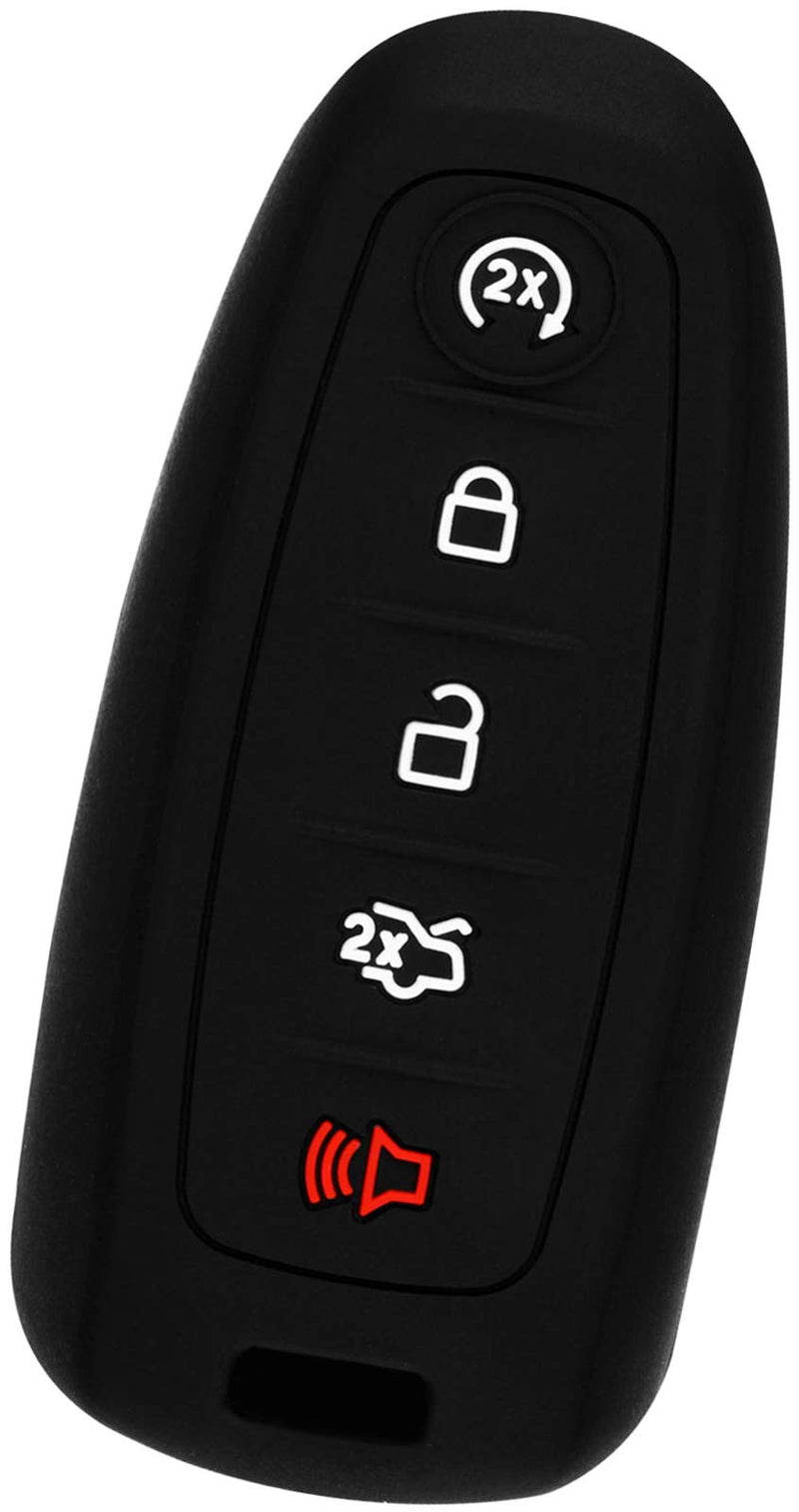  [AUSTRALIA] - KeyGuardz Keyless Entry Remote Car Smart Key Fob Outer Shell Cover Soft Rubber Case for Ford Lincoln Black