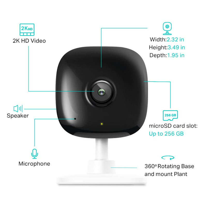  [AUSTRALIA] - Kasa Smart 2K Security Camera for Baby Monitor, 4MP HD Indoor Camera for Home Security with Motion Detection, Two-Way Audio, Night Vision, Cloud&SD Card Storage, Works with Alexa&Google Home (KC400)