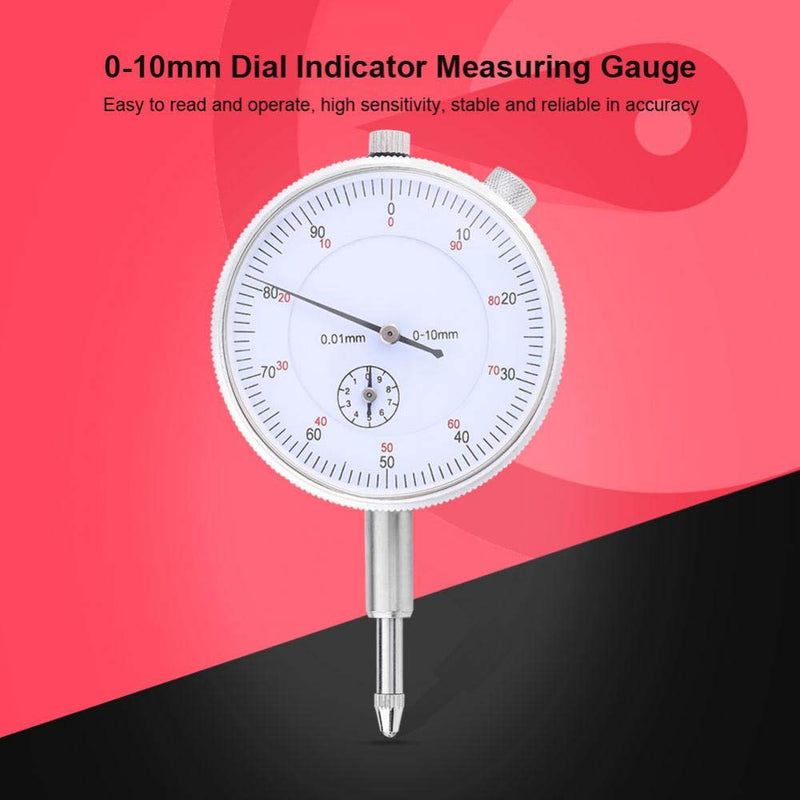  [AUSTRALIA] - 0-10mm Dial Indicator 0.01mm Accuracy Gauge High Precision Instrument Tool.