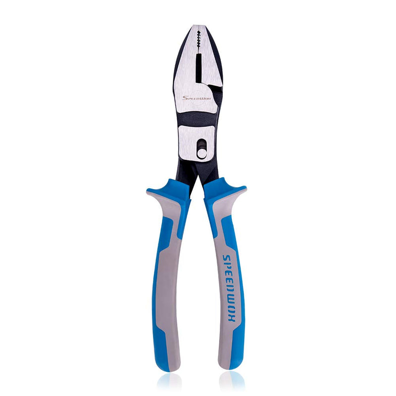  [AUSTRALIA] - SPEEDWOX Combination Pliers 8 Inches Linesman Pliers Heavy Duty Reduce Effort by 60% Multi Use High Leverage Wire Cutters Side Cutting Serrated Jaw Precision Fine Plier Professional Tool