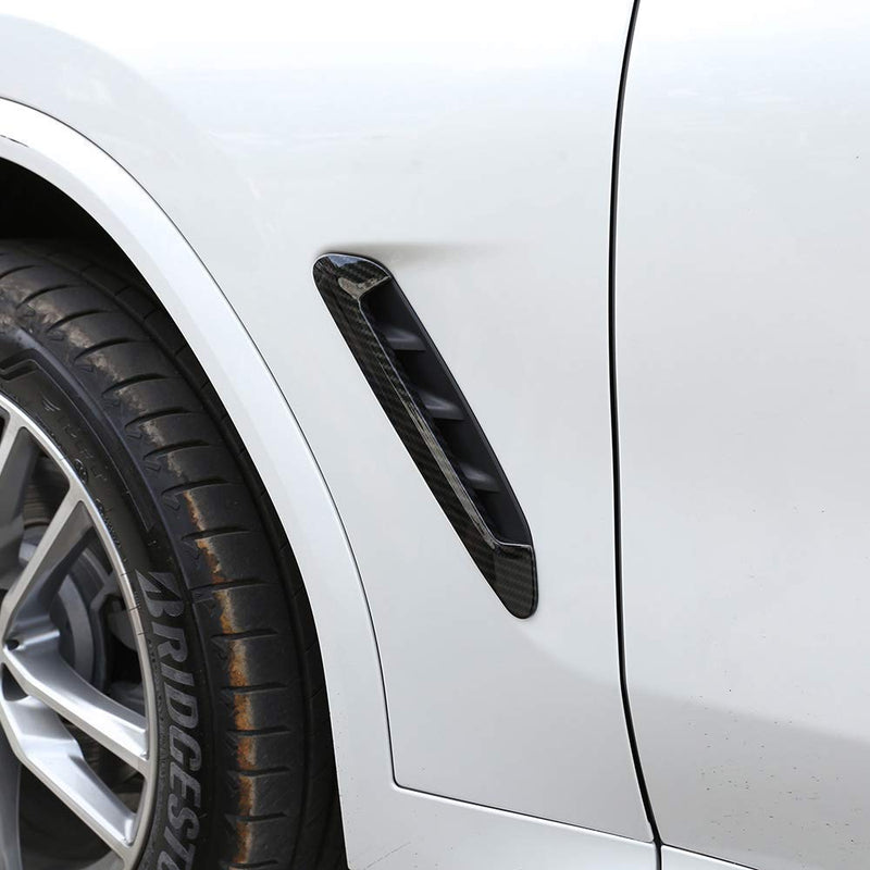  [AUSTRALIA] - Carbon Fiber Car Front Side Fender Air Vent Outlet Cover Trim Fit for BMW X3 X4 G01 G02 2018-2019