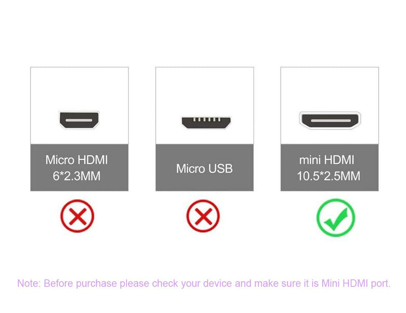 Mini HDMI to HDMI High Speed Cable for Supports Cameras, Camcorders, Digital SLR Cameras, Tablets, HDTVs and Other HDMI Device (90 Degree A Male to Straight C Male Cable 0.6m) 90 Degree A Male to Straight C Male Cable 0.6m - LeoForward Australia