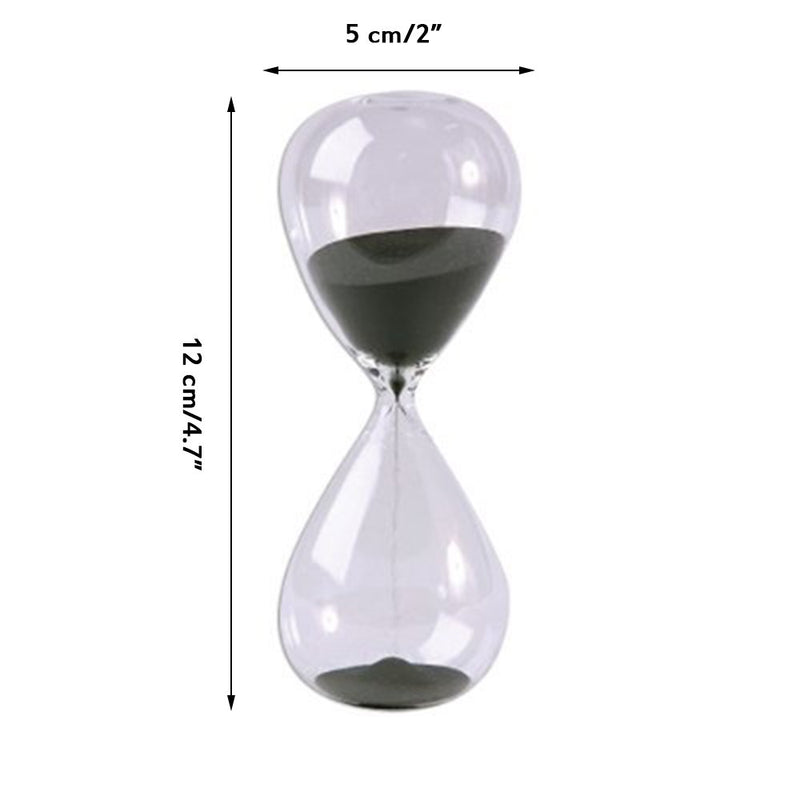 Large Fashion Black Sand Glass Sandglass Hourglass Timer Clear Smooth Glass Measures Home Desk Decor Xmas Birthday Gift (5 Minutes) 5 Minutes - LeoForward Australia